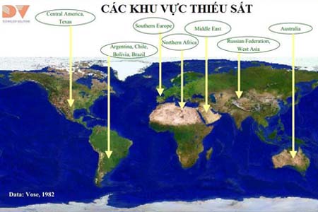 Khu vực thiếu sắt trên thế giới